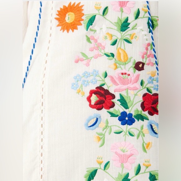 SPELL NWT RARE 💐 Florapaloosa Embroidered Tunic Dress Wildflower Size SM 🌼 White - Picture 7 of 15